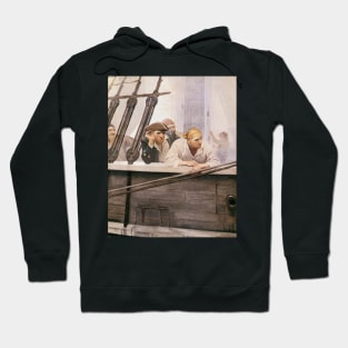 Pirates on the Brig Covenant in a Fog by NC Wyeth Hoodie